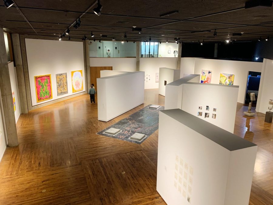 A view of the main gallery from the upstairs floor.