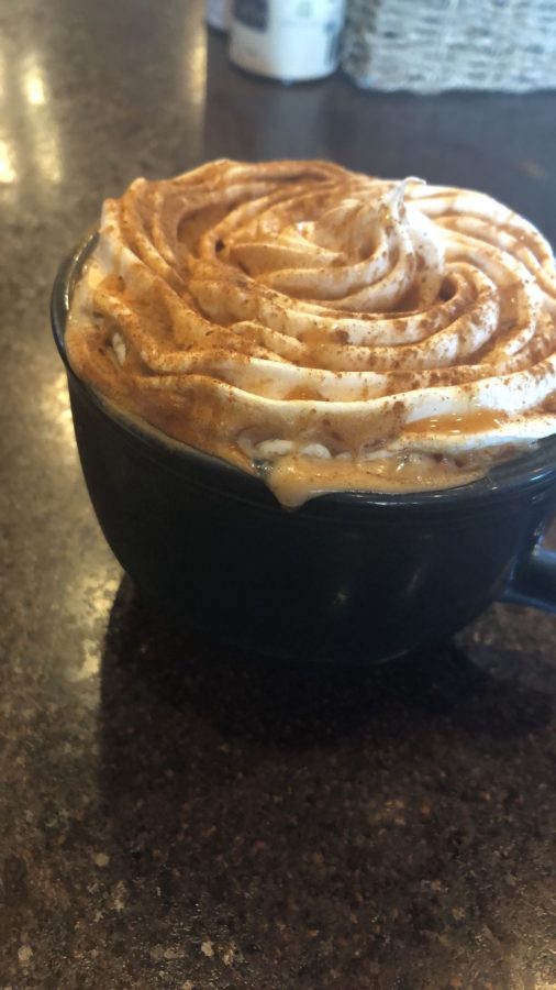 A beautiful latte made by a barista. 